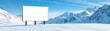 © ZeNDaY - Prime Advertising Opportunity - Blank White Billboard Mockup at a Bustling Ski Resort