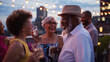 © WETDREAM - A group of people are gathered on a rooftop, enjoying drinks and conversation