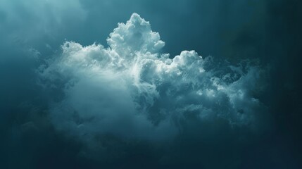 Wall Mural - Cloud on dark blue background.