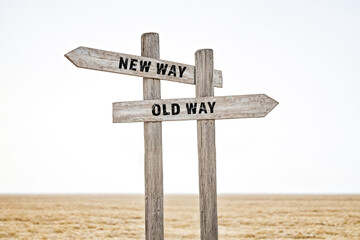 Old Way vs. New Way Signpost