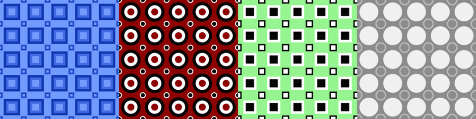 Poster - Seamless geometric threetone pattern set