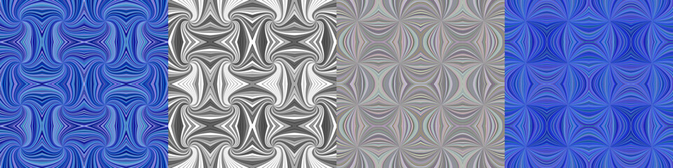 Poster - Abstract seamless curved stripe pattern set