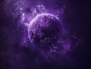Wall Mural - Marvel at the Bubble Nebula Centered on Midnight Purple Background: A Stellar Vision