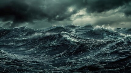 dark and stormy ocean waves