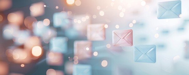 Poster - Gentle gradient background with email marketing tools, showing customer engagement