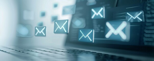 Poster - Soft hues surrounding an email marketing setup, showcasing customer engagement