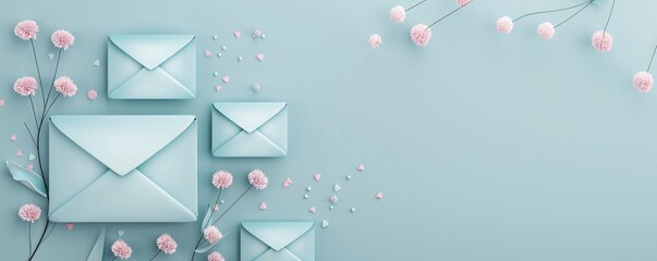 Poster - A calming background with email marketing elements and soft colors, highlighting increased reach