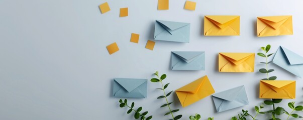 Poster - A professional email marketing setup with soft primary colors, enhancing customer engagement creatively