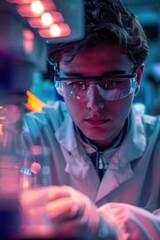 Wall Mural - Scientist examines specimen