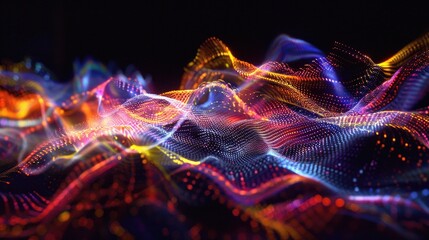 Wall Mural - Colorful Light Wave Close Up