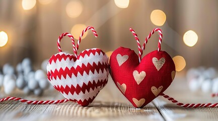 Poster - christmas decoration on red background