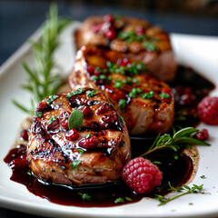 Sticker - Raspberry Balsamic Glazed Pork Tenderloin