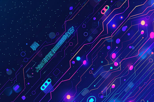 a computer graphics with different colored lines