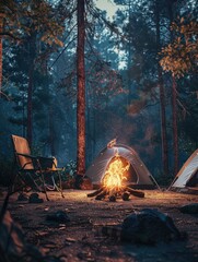 Wall Mural - Forest Campfire