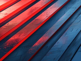 Wall Mural - Red and Blue Bench Close Up