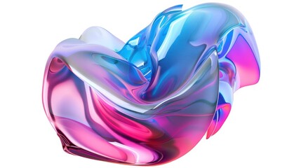 Poster - An abstract swirling form with vibrant blue pink and purple hues
