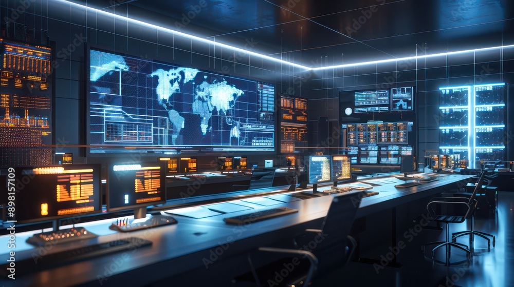 smart energy grid control room where engineers use real-time data and ...