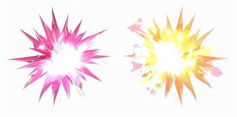 Wall Mural - A powerful round lightning magic effect using the Sun energy ball Anime fire blast