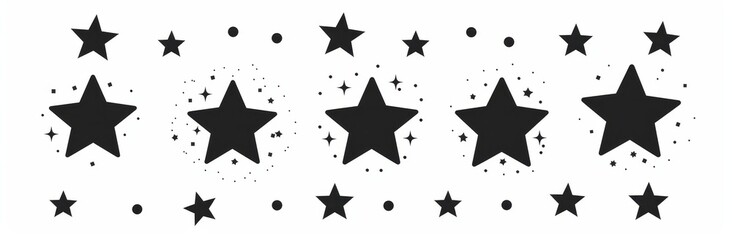 Poster - An illustration of a hand drawn star sparkle shine of doodle set. Star shine twinkle glow, spark glitter, magic party light modern illustration. Drawn in the sketch doodle style line.