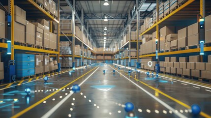 smart logistics center where managers use gps and iot sensors to track deliveries and optimize suppl