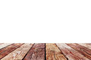 Poster - Empty rustic wooden tabletop isolated on white background