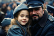 © prem - Vintage Military Father and Daughter Portrait in Uniform