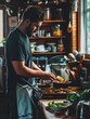© Alexandr - Man Preparing Food on Cutting Board
