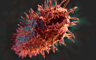 Sticker - 3d rendered rabies virus isolated on a color background