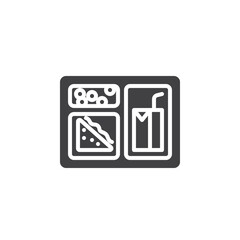 Poster - lunch tray with various food vector icon