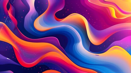 Sticker - Abstract, flowing, futuristic patterns over a motion gradient background