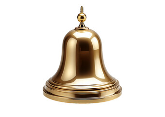 Poster - 3D model of a golden notification bell isolated on transparent and white background