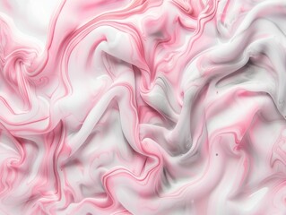 Wall Mural - Abstract Pink and White Swirling Design