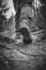 Canvas Print - Person walking in woods