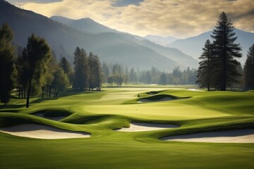 Canvas Print - Golf course landscape golf outdoors nature.