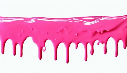 Poster - Pink slime dripping down in isolation on a white background, shown from above