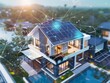 © Mikhail Vorobev - Futuristic smart home with solar panels, banner for renewable energy concepts   generative ai
