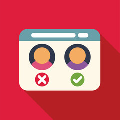 Poster - Website showing two user profiles with one getting accepted and the other rejected