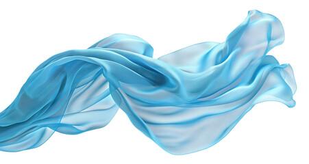 Wall Mural - Cyan silk cloth floating, cut out