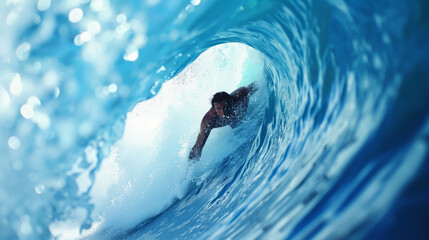 Surfer in barrel