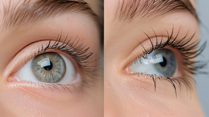 Before and After Photo of Eyelashes