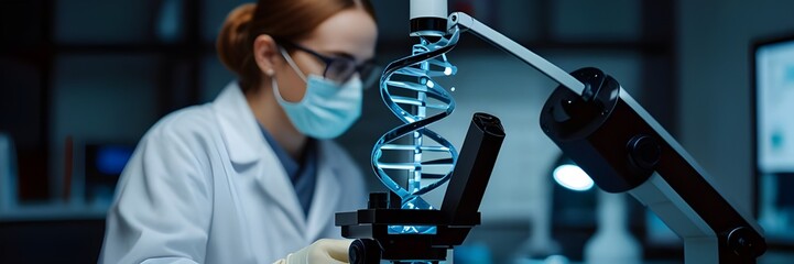 Research in medical DNA involves laboratory science and biotechnology, where scientists in clinics and laboratories focus on medicine and chemistry. Medical analysis of DNA uses advanced research equi