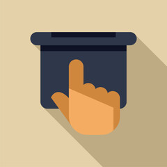 Fototapete - Hand with index finger extended touching or pointing at a blank screen