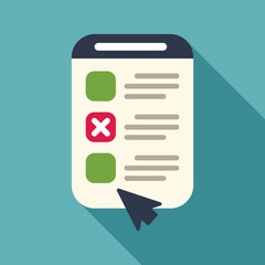 Poster - online survey form being filled on a mobile device with a mouse cursor selecting an option