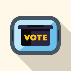 Poster - Ballot box displayed on a smartphone screen, representing the concept of online voting