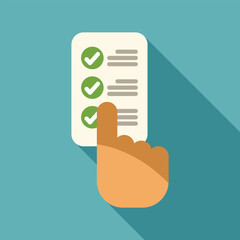 Poster - Hand is ticking off items on a checklist, indicating completion of tasks or answers