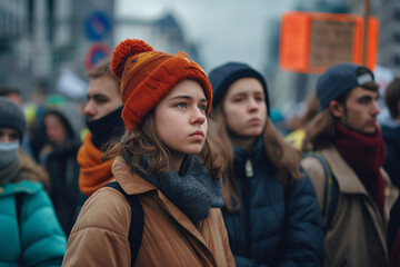 Activists marching for climate change