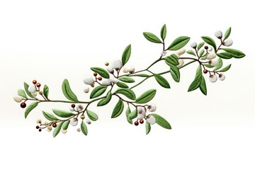 Wall Mural - Embroidery plant leaf freshness.