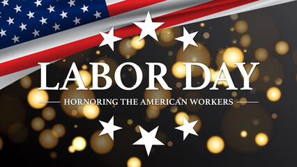 Sticker - Happy Labor day USA Background