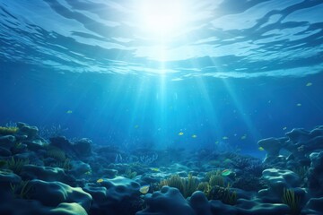 Poster - Underwater outdoors nature sea.