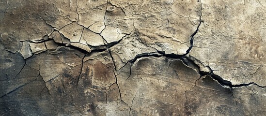 Poster - Texture of a cracked wall with copy space image
